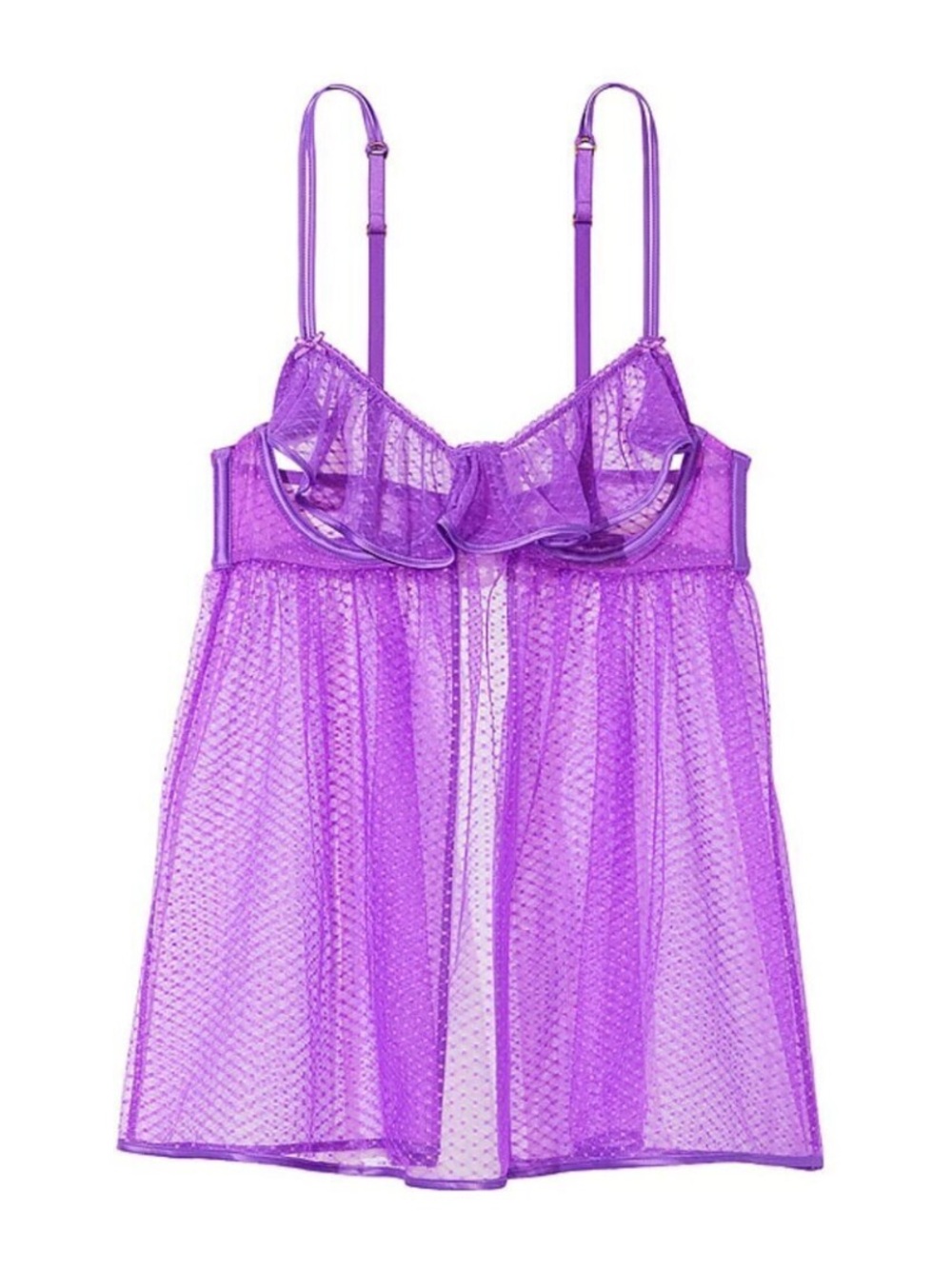 Victoria’s Secret Very Sexy‎ Purple Peekaboo Mesh Open Cup Babydoll Teddy S